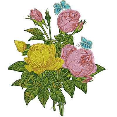 Matriz de matriz Matriz De Bordado Buquê De Rosas Grande